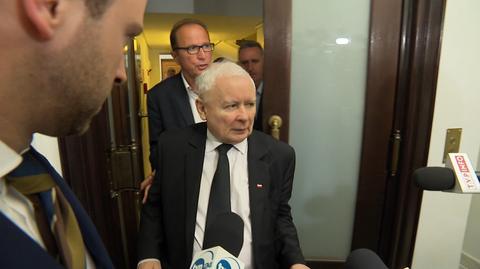 Kaczyński nie odpowiadał na pytania o swoją wypowiedź na temat Tuska