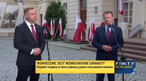Błaszczak: Sytuacja na granicy polsko-białoruska jest napięta. Jest to związane z atakiem hybrydowym na nasz kraj i na Unię Europejską