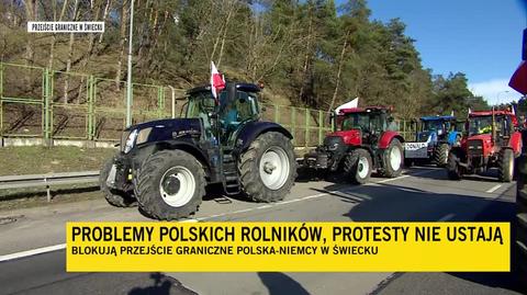 W Świecku rolnicy blokują przejście graniczne. "Problem dotyczy nie tylko Polski"