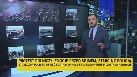 Protest rolników i starcie z policją w Warszawie. Jan Piotrowski wyjaśnia przebieg wydarzeń