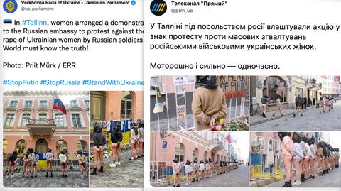 Antywojenna akcja przed budynkiem ambasady Rosji