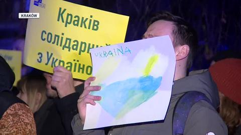 Manifestacje poparcia dla Ukrainy w wielu miastach Polski