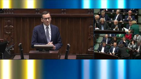 Morawiecki: Pan marszałek i opozycja, która być może ma większość w tej Izbie, blokuje projekt o wakacjach kredytowych