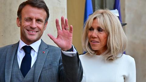 Brigitte Macron i Emmanuel Macron (wideo archiwalne)