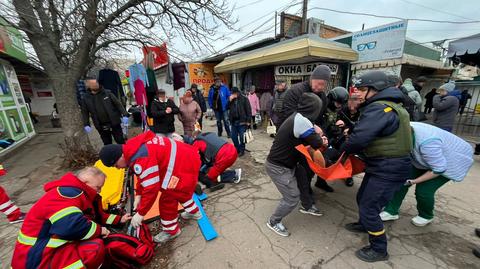Dron kamikadze zaatakował ludzi na rynku