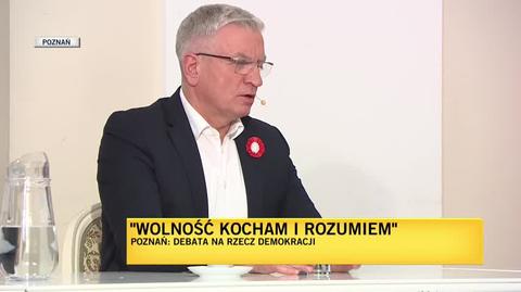 Jaśkowiak podczas debaty na rzecz demokracji w ramach projektu "Wolność kocham i rozumiem"