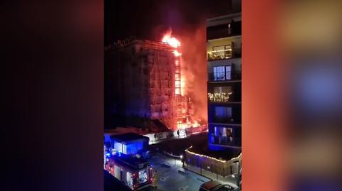 Katowice. Pożar budynku na ulicy Ceglanej