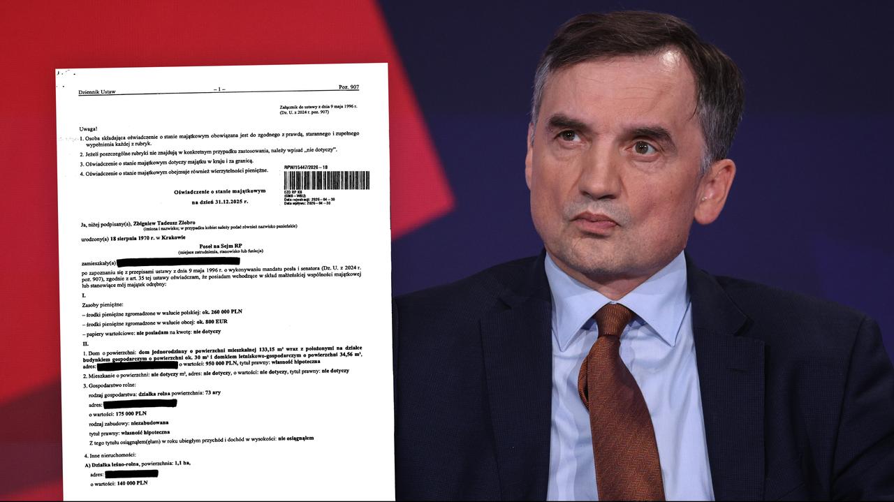 Znamy oświadczenie majątkowe Ziobry. Uwagę zwraca pożyczka