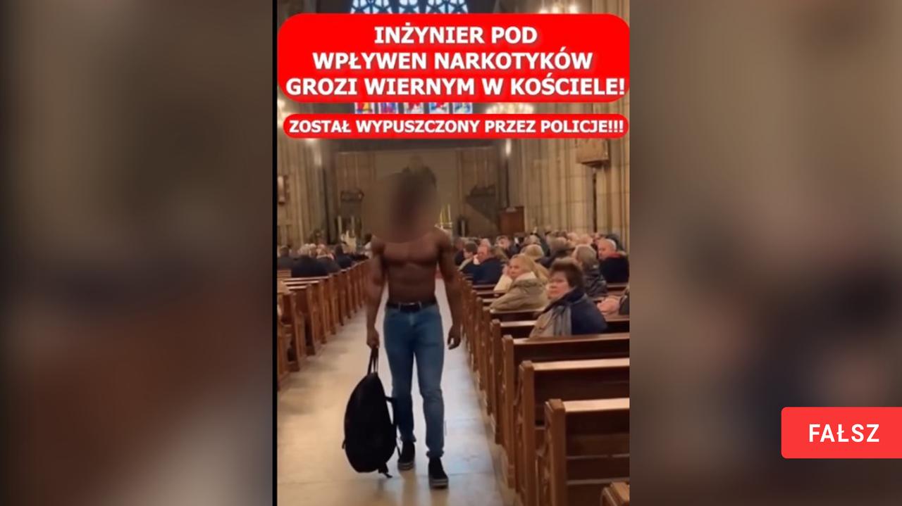 Somalijczyk "groził wiernym w kościele"? Uwaga na ten film