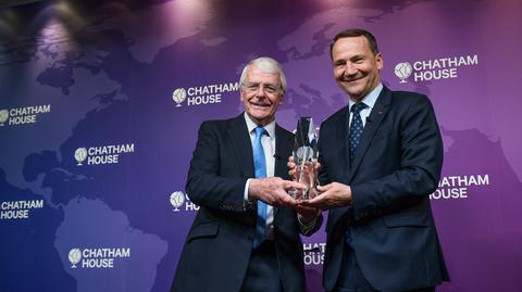 Radosław Sikorski odebrał w imieniu premiera Tuska nagrodę Chatham House