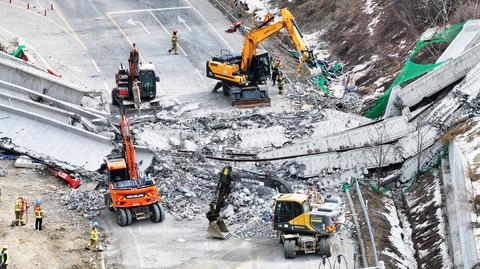 Korea Południowa. Zawalił się fragment mostu na placu budowy autostrady w Anseong