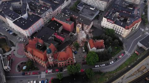 Kontakt 24. Wideo z drona na zawaloną kamienicę w Chorzowie