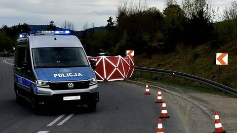 Wypadek motocyklistów w Laskowej