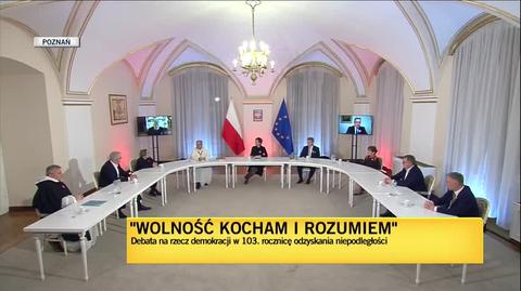 Agnieszka Holland podczas debaty na rzecz demokracji w ramach projektu "Wolność kocham i rozumiem"