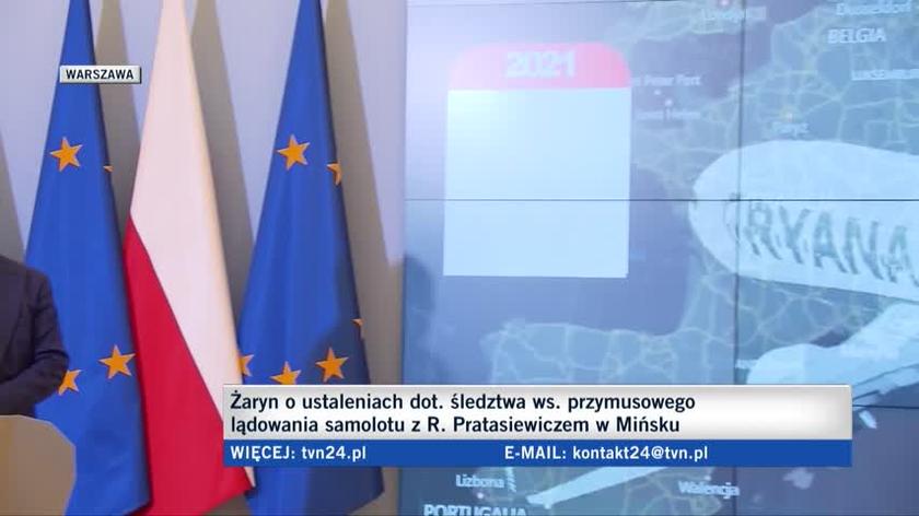 Prezentacja z ustaleń polskiego śledztwa dotyczącego przymusowego lądowania w Mińsku