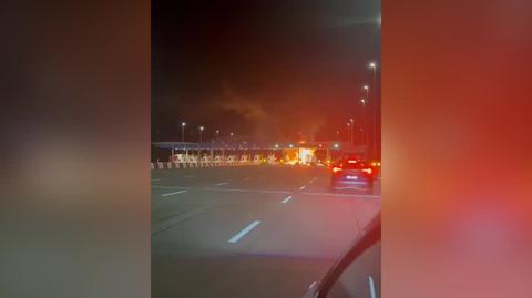 Pożar pojazdu ciężarowego na A2