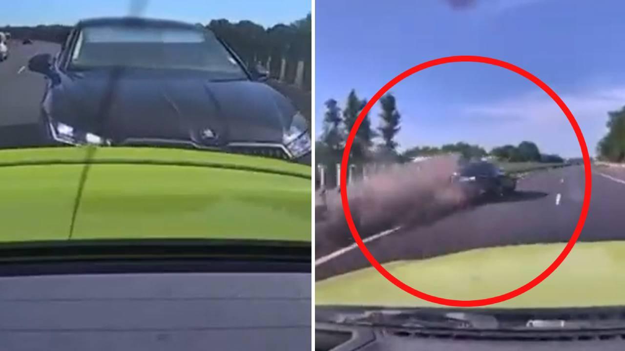Zderzenie na S3. Kierował marszałek województwa, zrobił awanturę policji. Nagranie