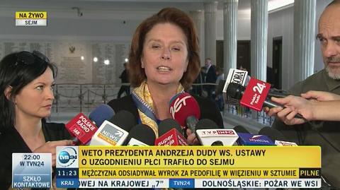 Małgorzata Kidawa-Błońska o głosowaniu nad prezydenckim wetem