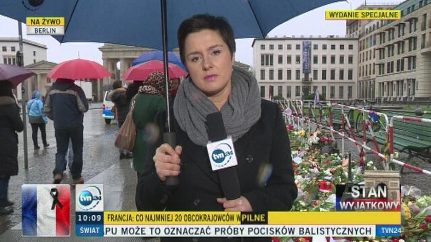 Berlinczycy łączą się w żałobie po zamachach w Paryżu