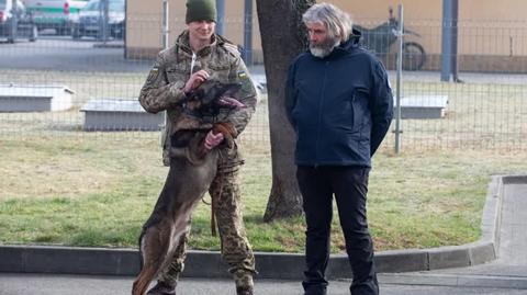 Psy będą szukać w Ukrainie min i niewybuchów. Żołnierze odebrali je w Nowym Sączu