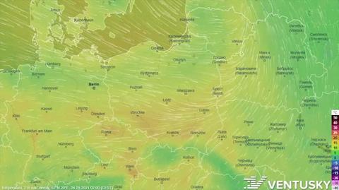 Prognozowana temperatura w ciągu kolejnych dni