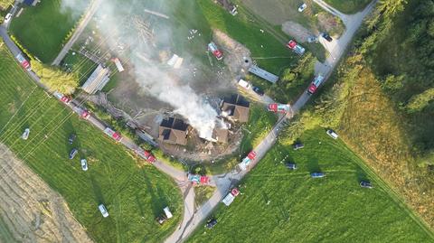 Pożar domków jednorodzinnych w miejscowości Nowe Bystre pod Zakopanem