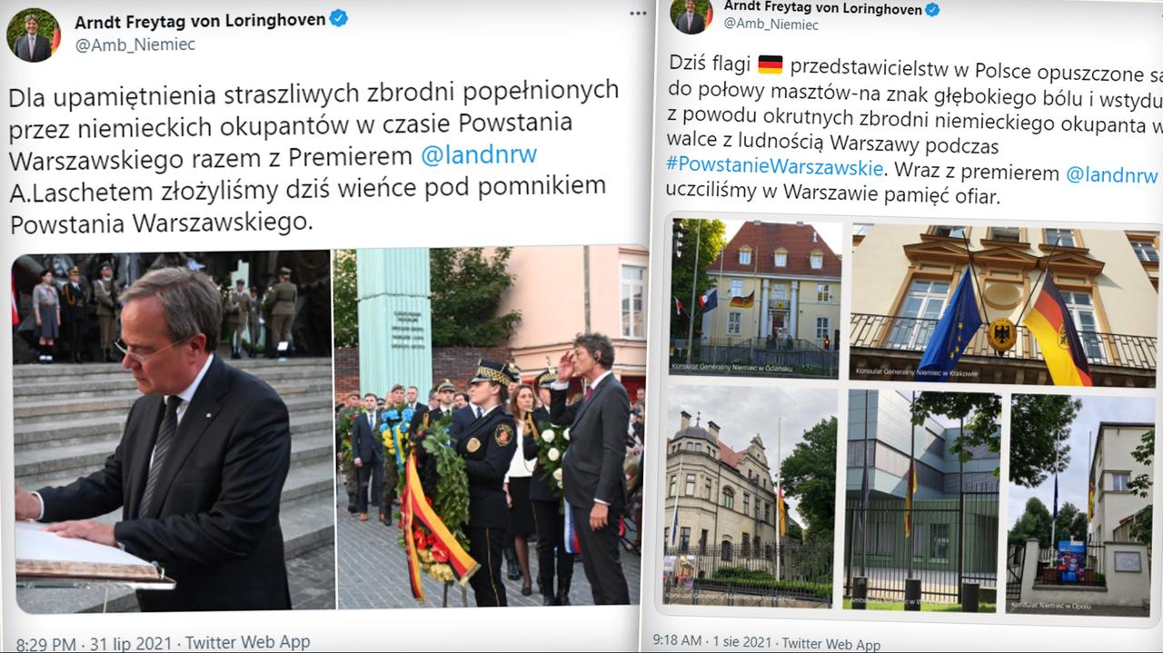 Powstanie Warszawskie. 77. rocznica. Flagi niemieckich ...