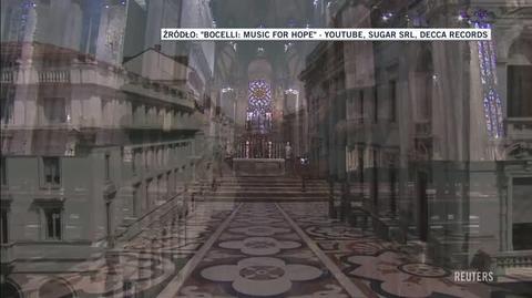Andrea Bocelli wystąpił w pustej katedrze w Mediolanie