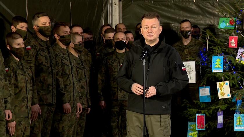 Mariusz Błaszczak na świątecznym spotkaniu z żołnierzami w woj. podlaskim 