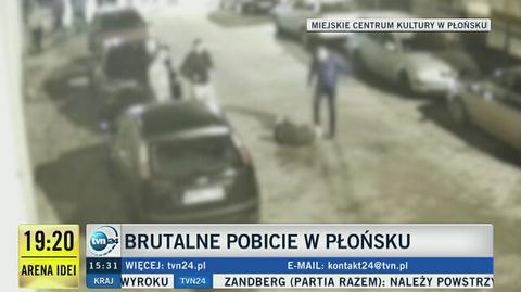 Brutalne pobicie na nagraniu z monitoringu. Kiedy pojawiła się policja, nic już się nie działo