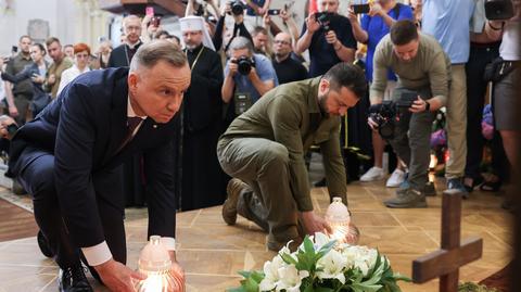 Andrzej Duda i Wołodymyr Zełenski oddali hołd ofiarom Wołynia