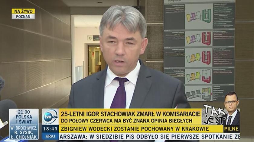 Całe wystąpienie szefa Prokuratury Regionalnej w Poznaniu w sprawie Stachowiaka