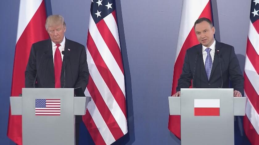 Wspólna konferencja prezydentów USA i Polski - Donalda Trumpa i Andrzeja Dudy