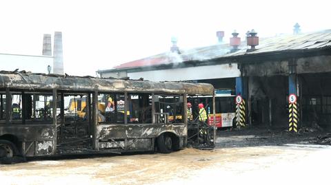 Pożar w zajezdni autobusowej w Wejherowie