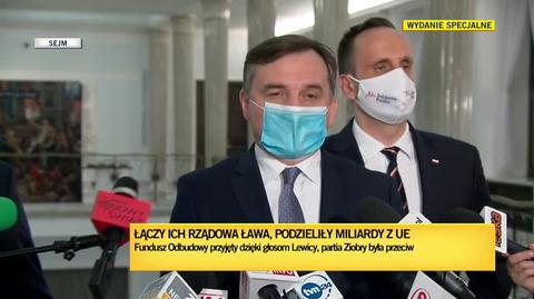 Ziobro po głosowaniu nad ratyfikacją: nie ma darmowych obiadów, nie wierzmy w te bajki