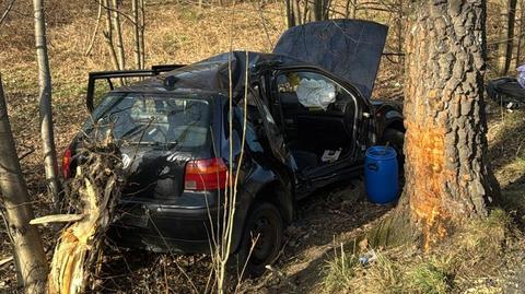 19-latek wjechał samochodem w drzewo. W szpitalu zmarła 15-letnia pasażerka