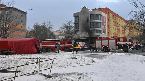 Wybuch i pożar w restauracji w Moście w Czechach