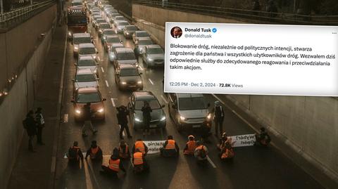 Ostatnie Pokolenie znów zablokowało drogę w stolicy. "To sposób nacisku na władze"