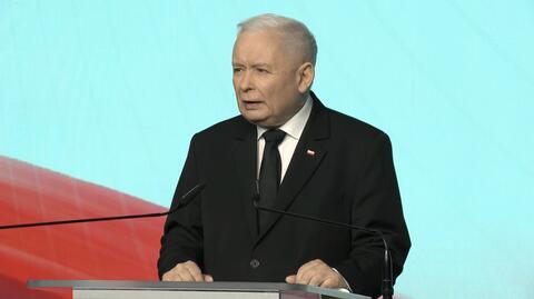 Reporterka TVN24 próbuje zadać pytanie, Kaczyński jej "dziękuje" i prosi o kolejne pytanie