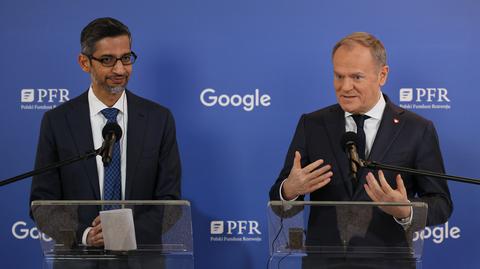 Sundar Pichai, szef Google, o podpisaniu memorandum w sprawie wykorzystania sztucznej inteligencji z PFR