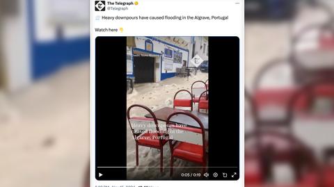 Do podtopień doszło między innymi w regionie Algarve