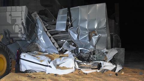 Kolembrody. Silos służący do suszenia kukurydzy runął na auto. W środku był 32-latek. Nie żyje 