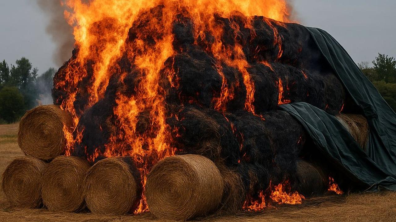 13-latek spalił 850 balotów siana, ogromne straty