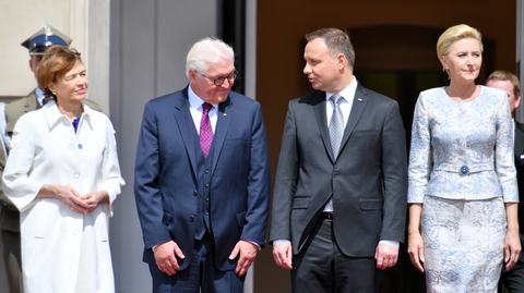 Steinmeier powitany w Warszawie