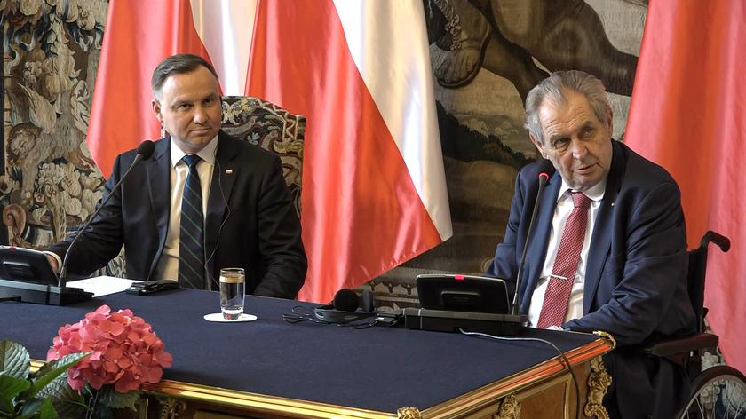 Andrzej Duda spotkał się w Pradze z prezydentem Czech Miloszem Zemanem