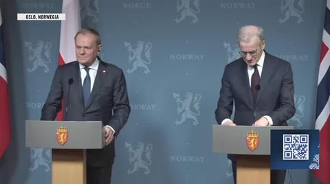 Premier Norwegii na konferencji po rozmowie z Tuskiem