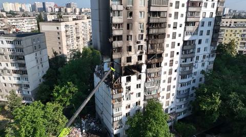 Potężny wybuch w 16-piętrowym bloku mieszkalnym w Kijowie. Są ofiary