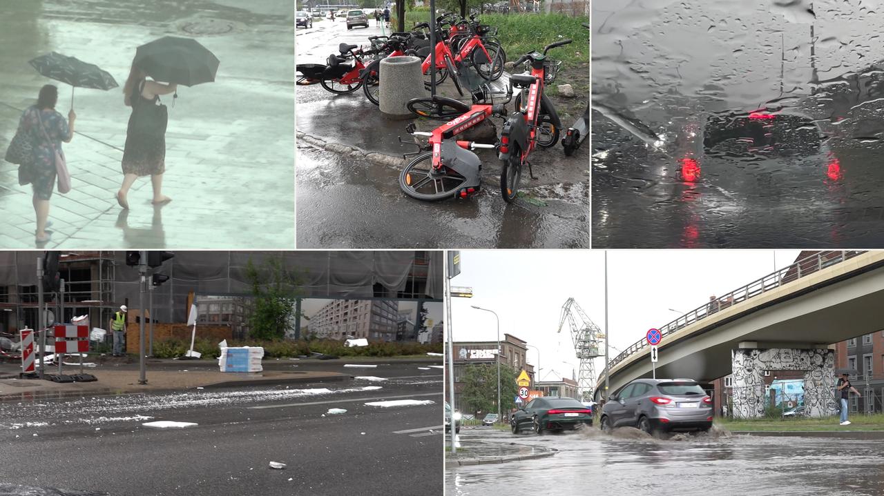 Stürme in Polen.  In Vorpommern gibt es keinen Strom, und in Danzig haben heftige Regenfälle Straßen überschwemmt