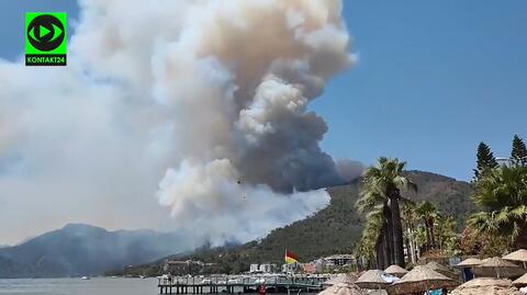 Pożar lasu w tureckiej miejscowości Marmaris