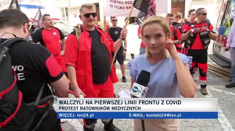 Protest ratowników medycznych w Warszawie